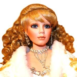 26" Danbury Mint Winter Bliss Wedding Veiled Bride Porcelain Doll